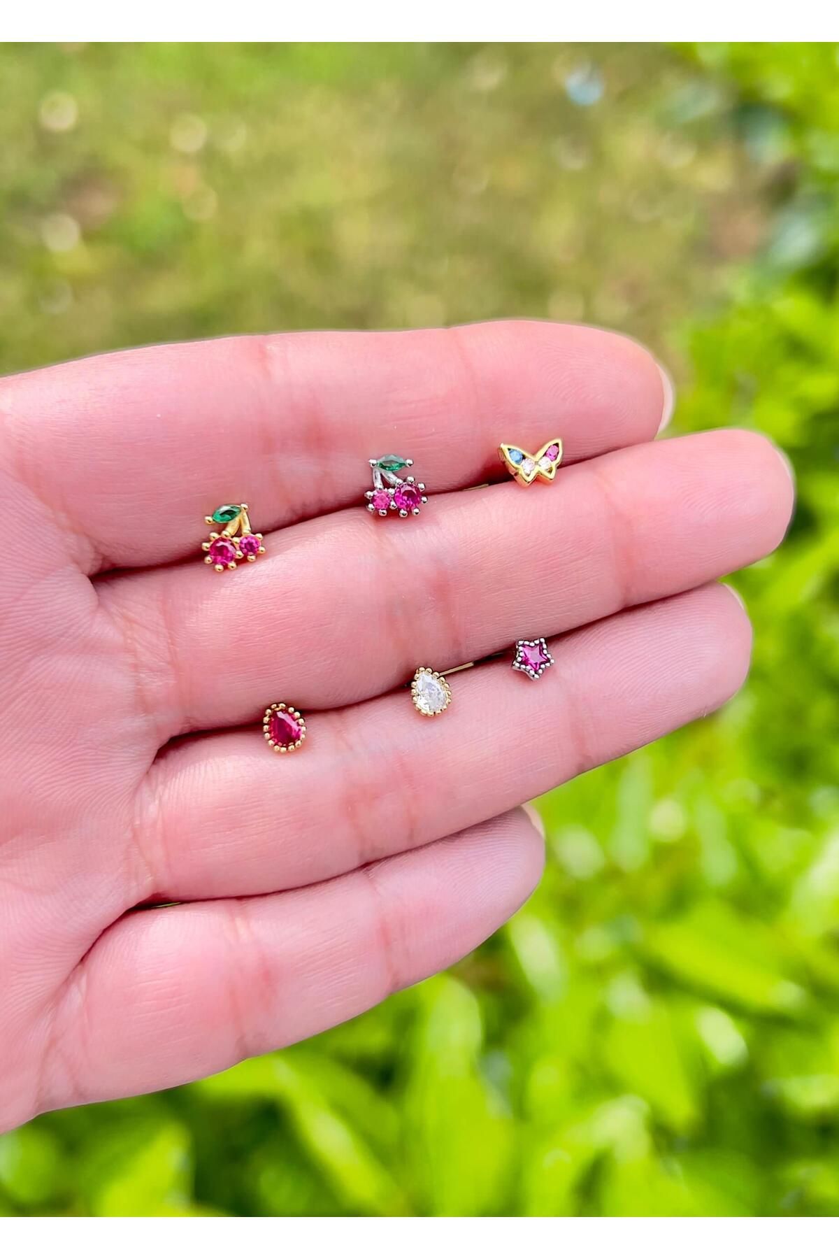 Defne Silver Kelebek Gümüş Piercing
