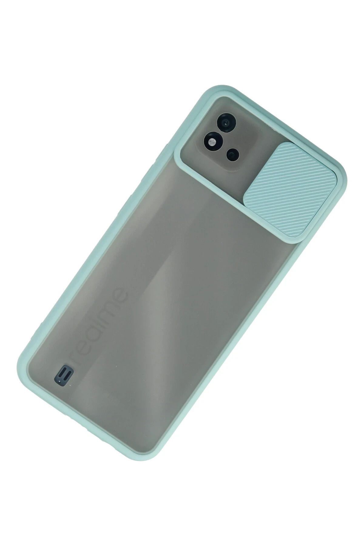 NewFace Realme C11 2021 Kılıf Palm Buzlu Kamera Sürgülü Silikon - Turkuaz WLZOR