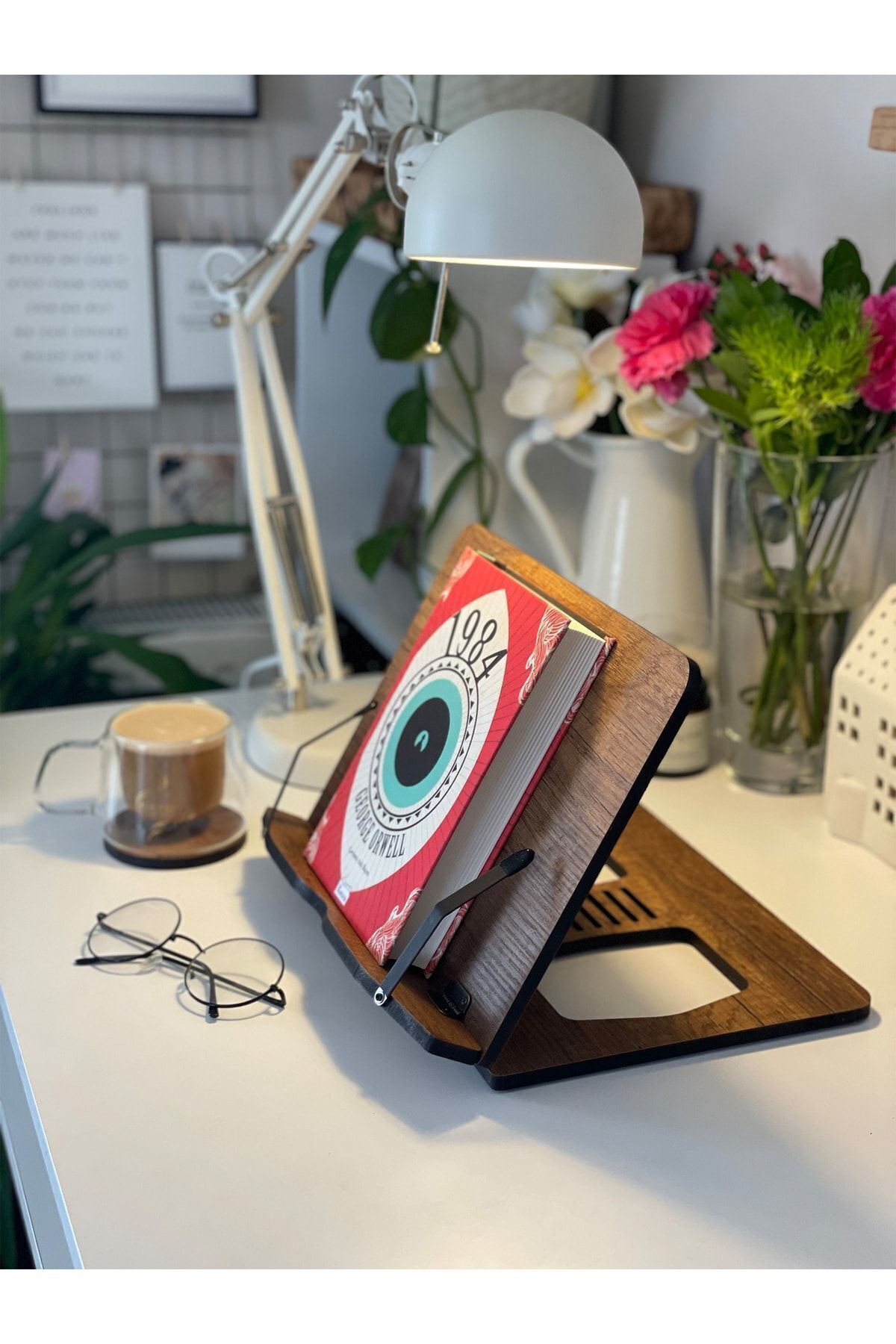 Vigo Wood-حامل قراءة الكتب طاولة القراءة حامل كتب الطبخ طاولة قراءة الكتب الخشبية طاولة قراءة القرآن الكريم 5