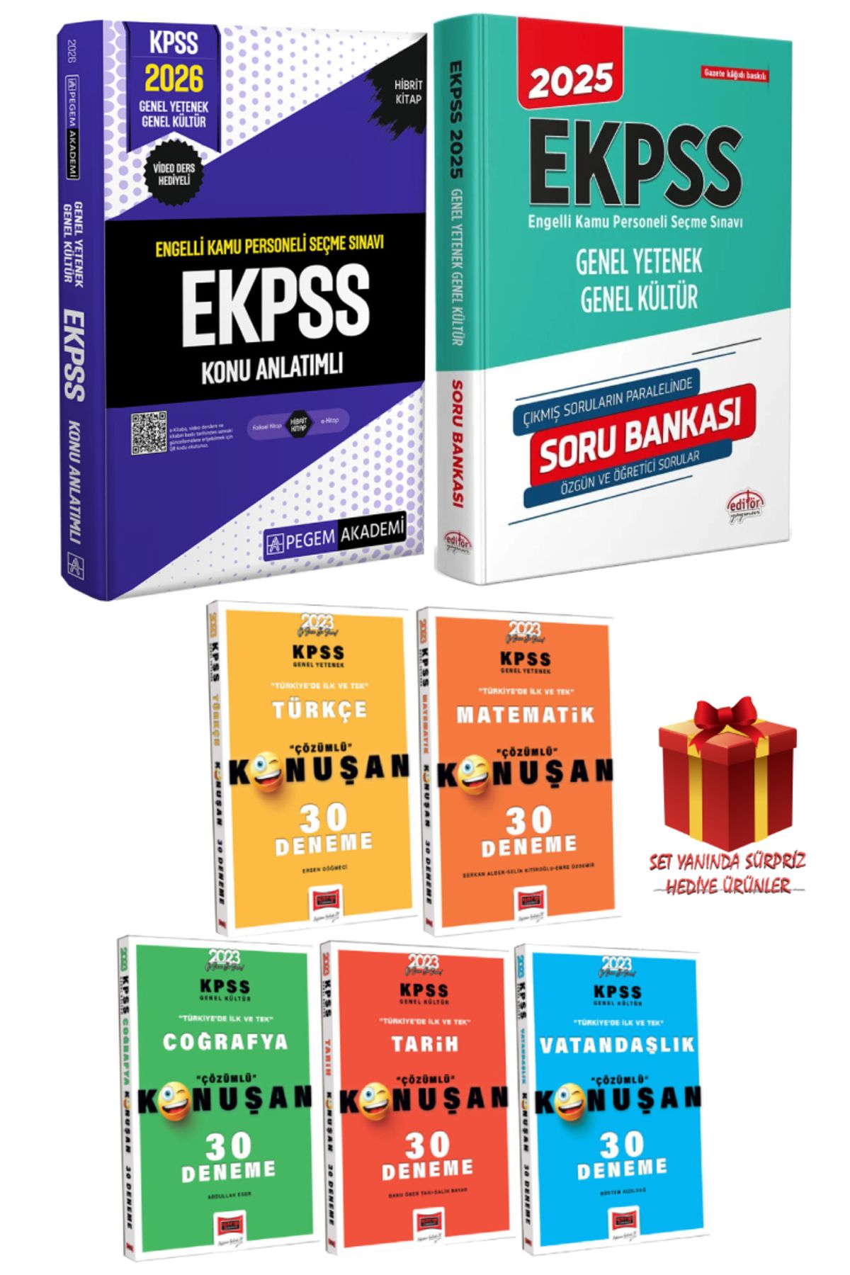 Pegem Akademi Yayıncılık 2026 Pegem EKPSS Konu Anlatımlı+Editör EKPSS Soru Bankası+Yargı Deneme Seti+Hediye