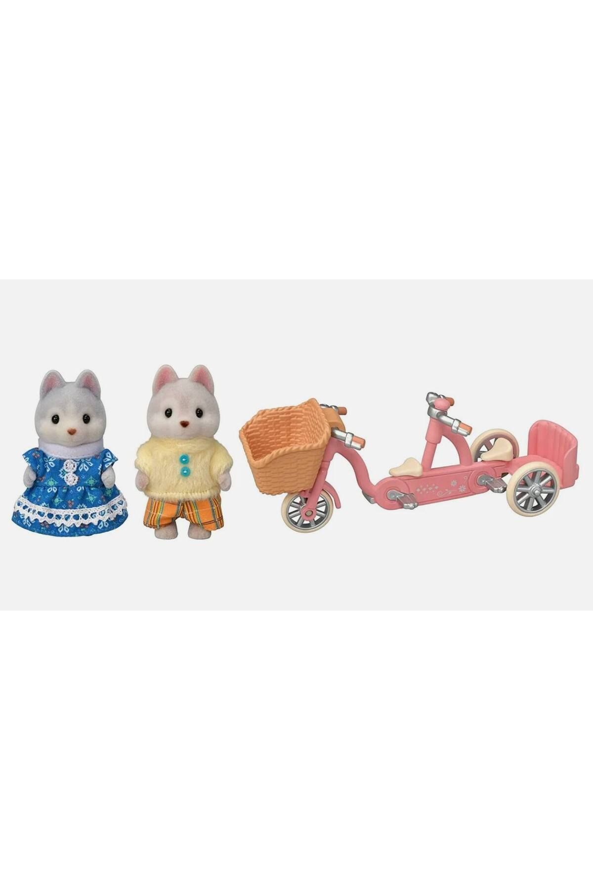 Calico Critters Husky Tandem Cycling Set Figür Oyunca Seti