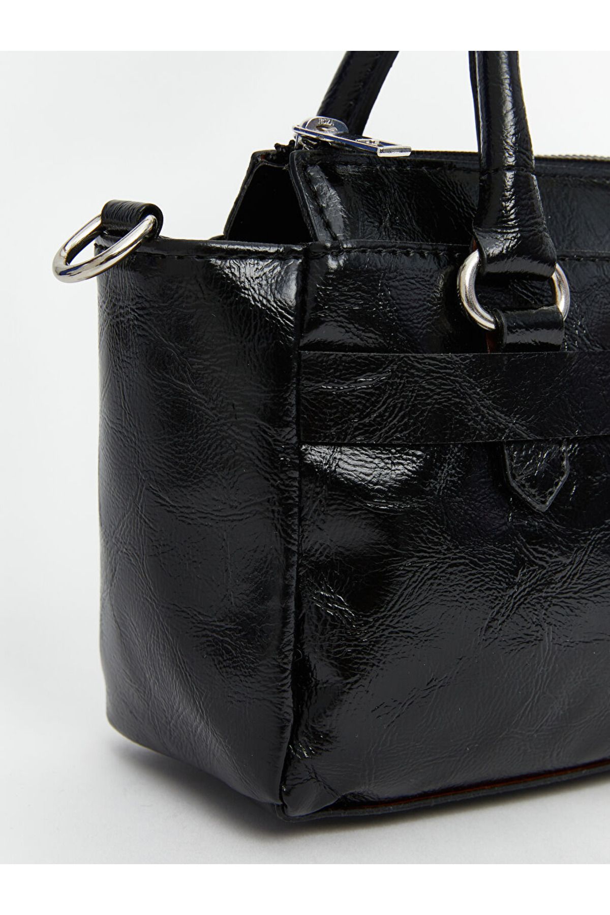 LC Waikiki-Black Leather Look Stylish Women's Shoulder Bag with Removable Strap 25X16X12 cm 3