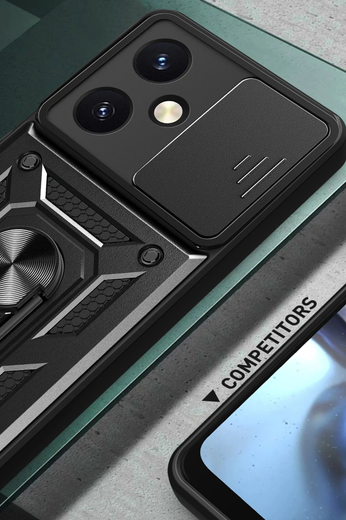 NewFace Vivo Y27 Kılıf Pars Lens Yüzüklü Silikon - Gümüş WLZOR