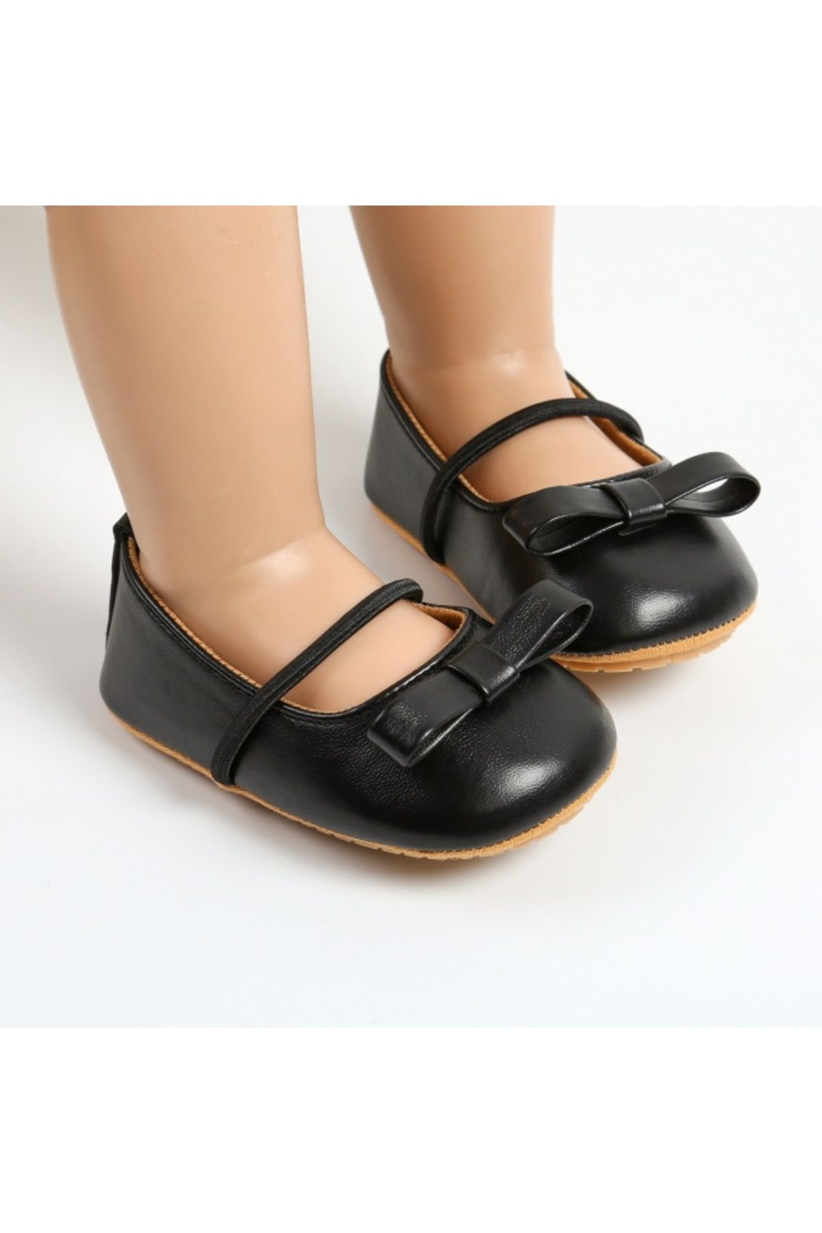 Superbaby Pantofiori Negri Cu Fundita Decorativa Femeie - 3–6 months