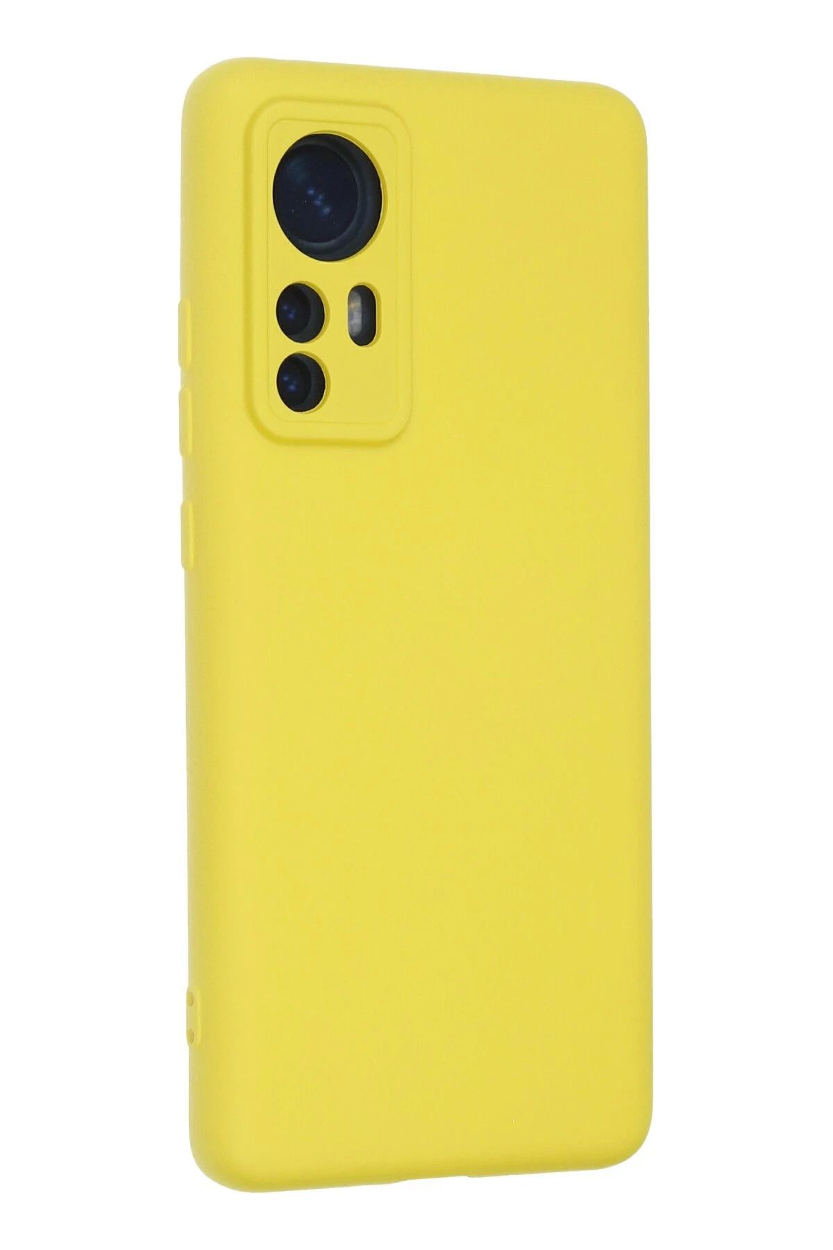 NewFace Xiaomi Mi 12 Kılıf Nano içi Kadife Silikon - Sarı WLZOR