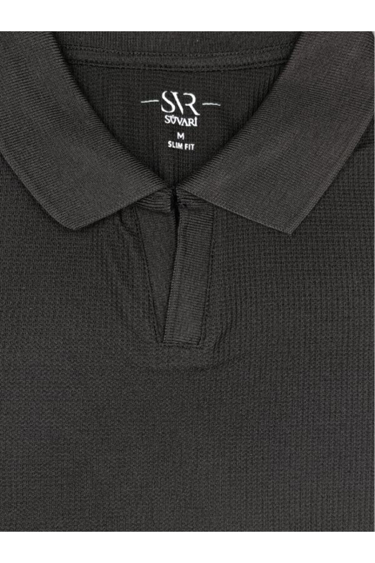 SÜVARİ SÜVARİ PREMIUM ARMÜR DESENLİ POLO YAKA TSHİRT