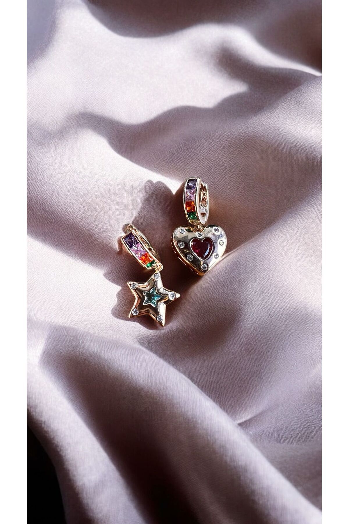 Solène Bijou Solène Gilda Renkli Taşlı Silver Küpe
