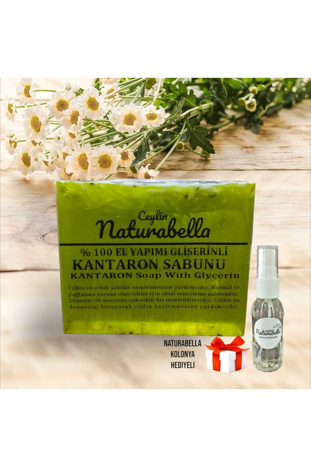 Naturabella % 100 El Yapımı Gliserinli Kantaron Sabunu ,Yanık ve Yaraların Rengini Açar &Kolonya Hediyeli