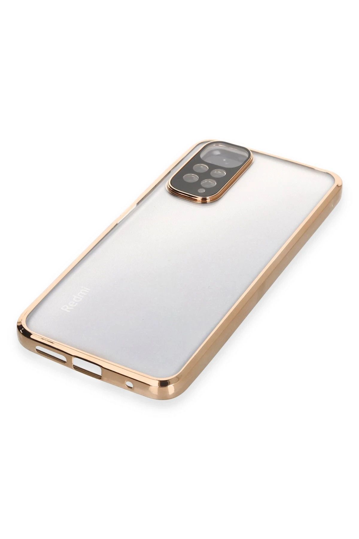 NewFace Xiaomi Redmi Note 11 Kılıf Lensli Silikon - Gold WLZOR