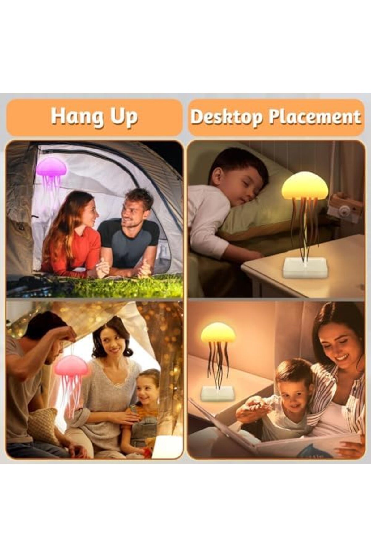 Generic-Aurora Mood Light LED Jellyfish Lamp – Intelligent, Portable, Touch Luminous Floating Decor 4