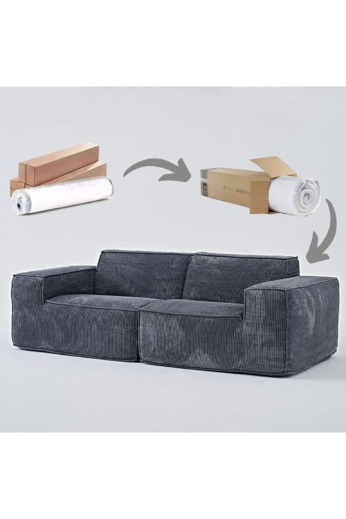 MAPLE HOME DECORATION-أريكة Maple Home ذات المقعدين، أريكة Cloud Couch المعيارية، طقم أرائك إسفنجية مضغوطة، صالة مقطعية 3