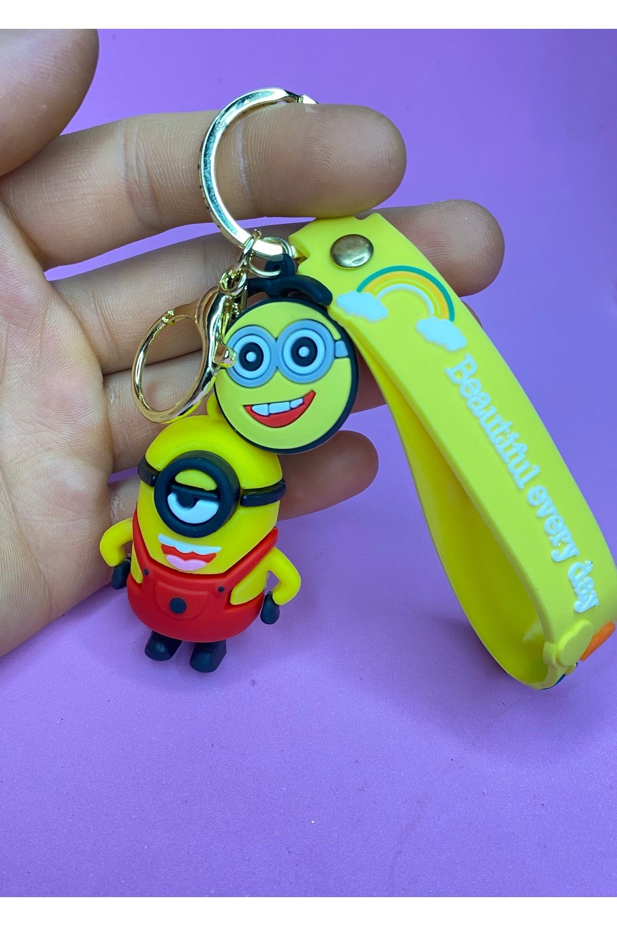 nss sky rock 3D Minyonlar (Minions) Silikon Anahtarlık ve Çanta Aksesuarı – Sevimli Figürlü Tasarım