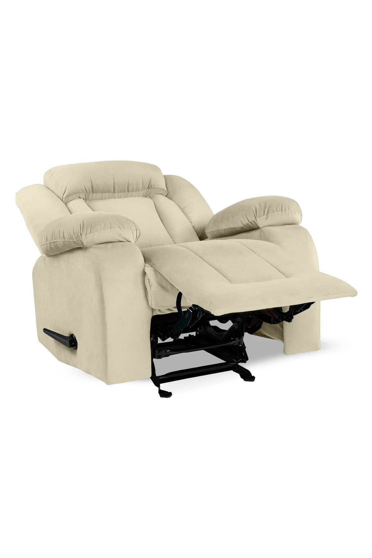 Lazy Vibes-MNZ5 | Velvet Rocking & Rotating Recliner Chair - Light Beige 6