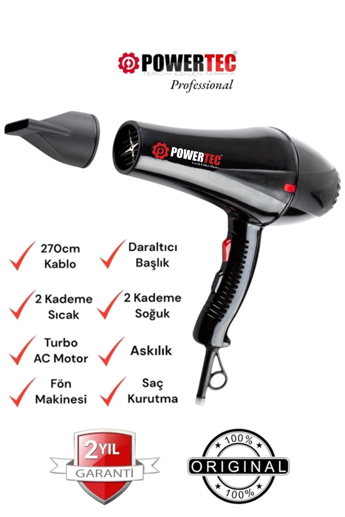 teknotrust TR-901 Profesyonel Fön Makinesi & Saç Kurutma Makinesi