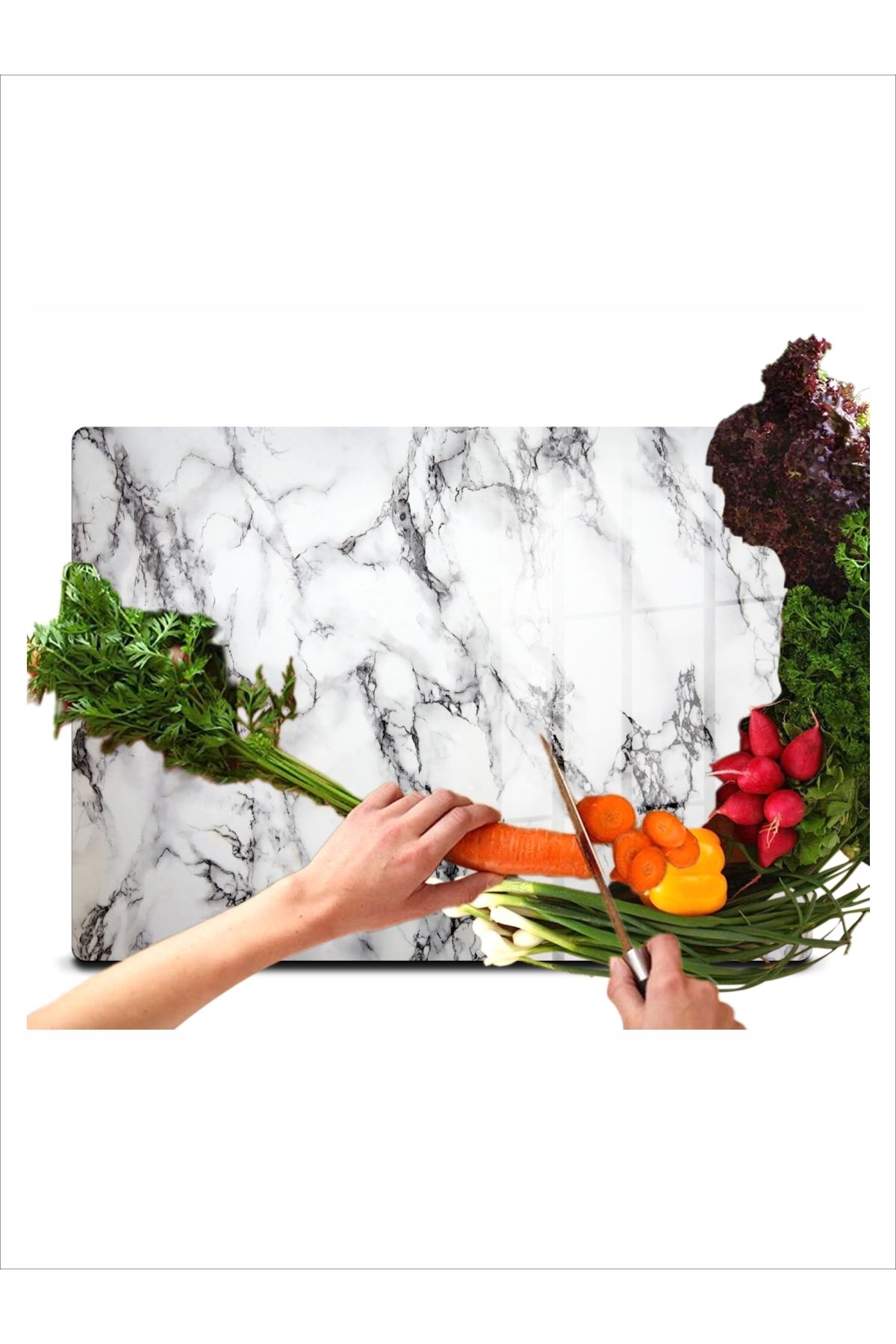 HomeJamin Dekoratif Mermer Desenli Cam Kesme ve Doğrama tahtası sunumluk 25 x 35cm