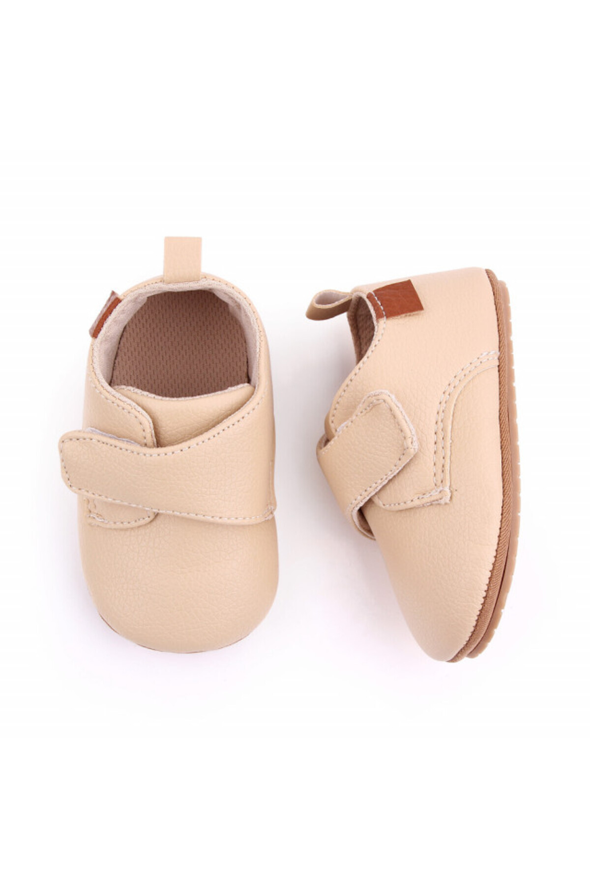 Superbaby-Cream shoes with a velcro strap 3