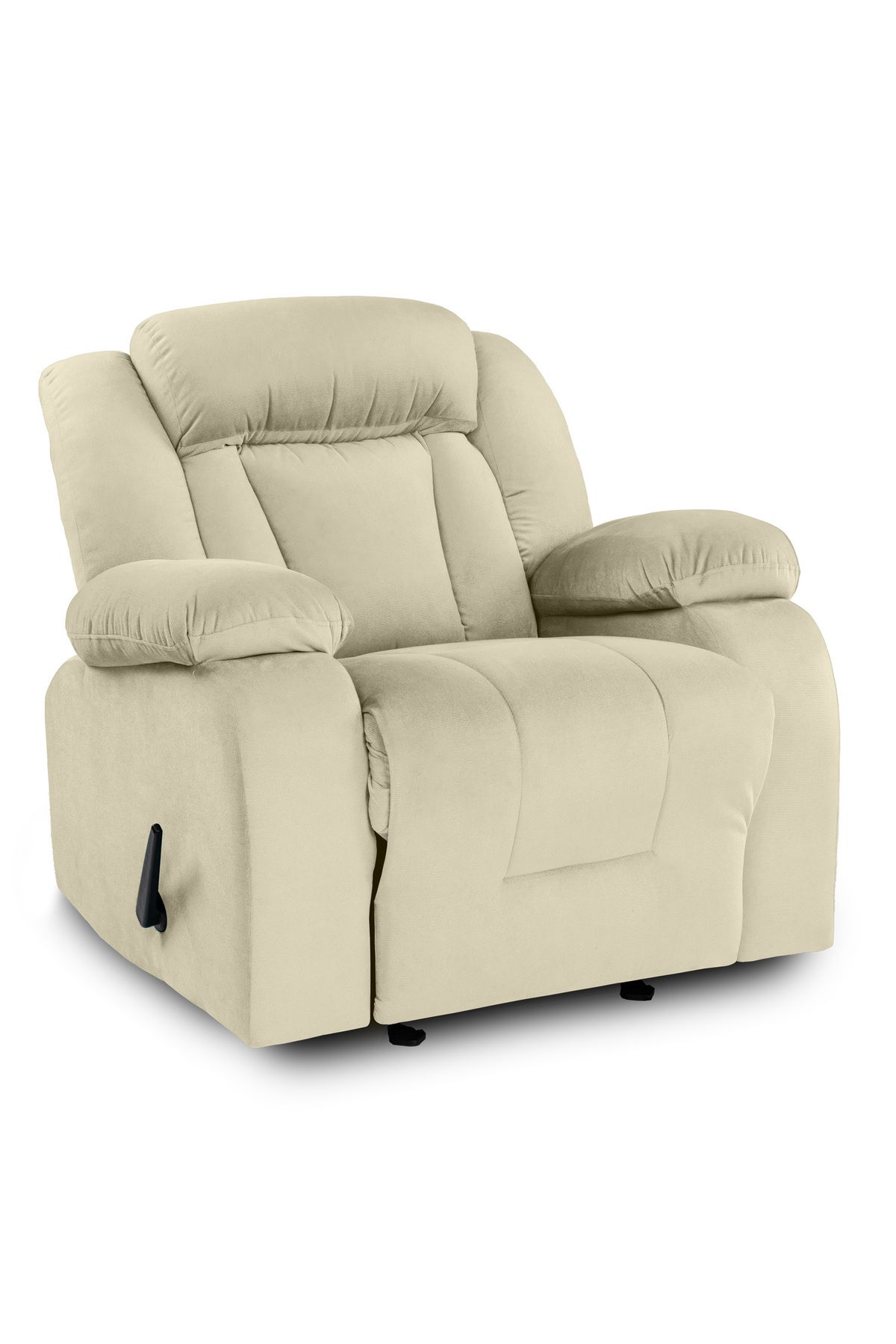 Lazy Vibes-MNZ5 | Velvet Rocking & Rotating Recliner Chair - Light Beige 4