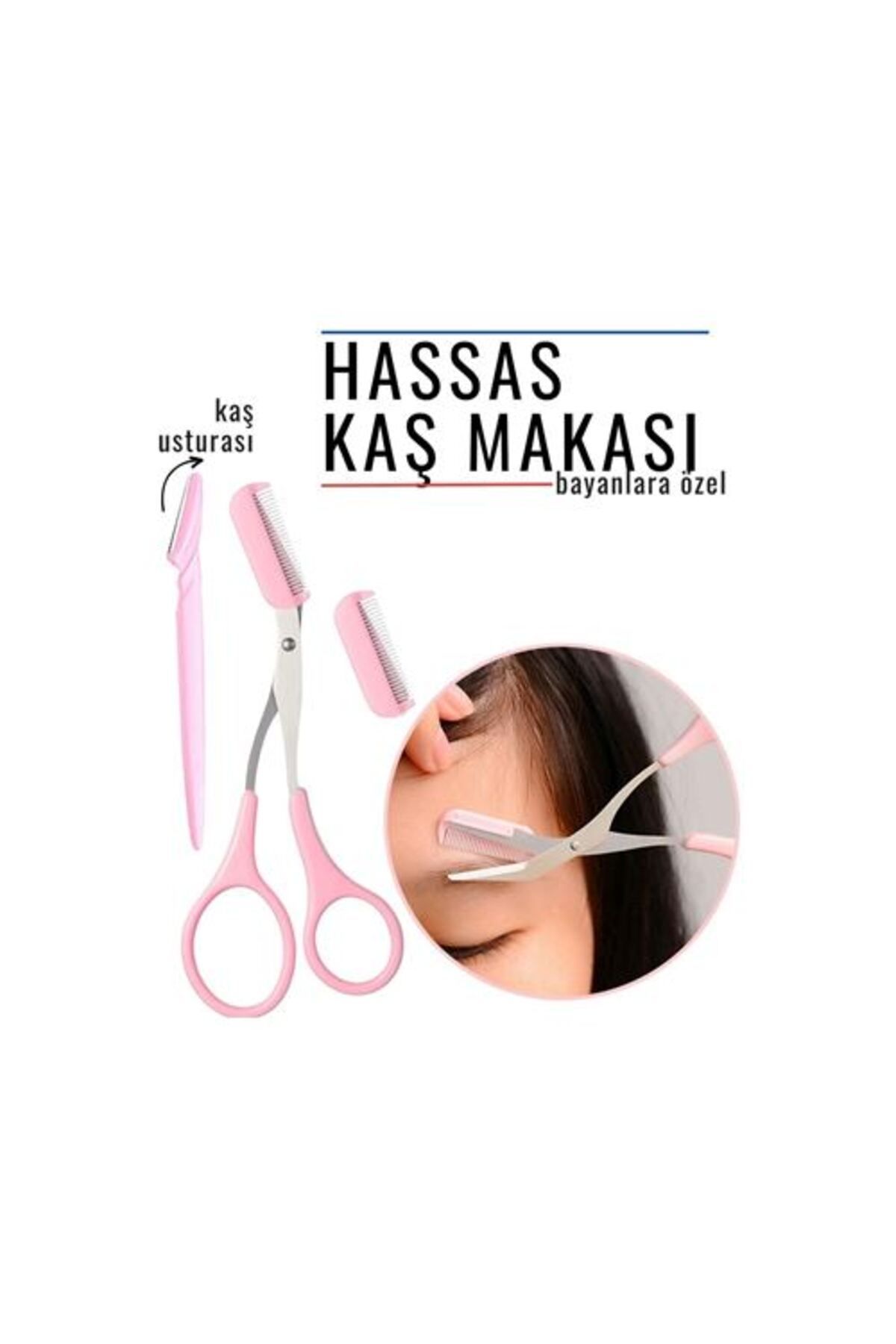ÖYKÜ VE YİĞİT Taraklı Kaş Makası Kaş Düzeltme Bakım Makası 717451