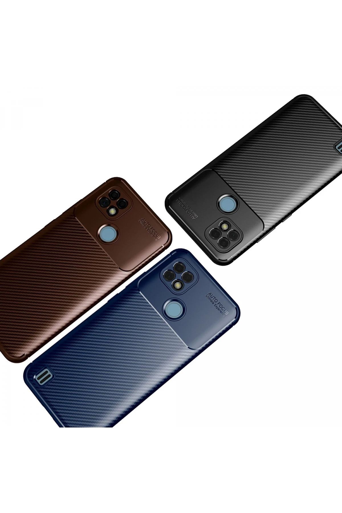 NewFace Realme C25 Kılıf Auto Focus Karbon Kapak - Lacivert WLZOR