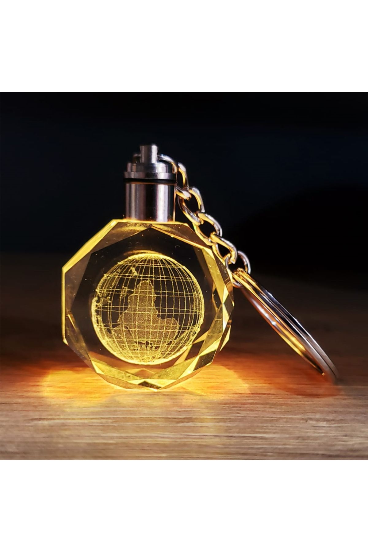 ZS DEMİR Kristal Dünya Tasarımlı Renk Değiştiren Anahtarlık