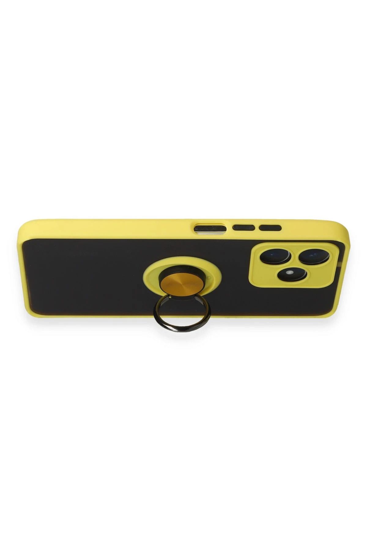 NewFace Realme C53 Kılıf Montreal Yüzüklü Silikon Kapak - Sarı FLKRY