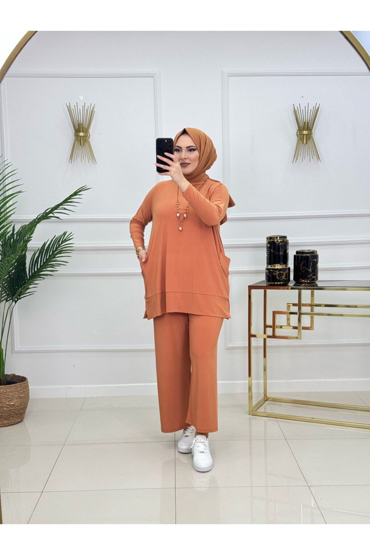 Enans Design Kadın Tesettür 2'li Takım Tunik & Pantolon
