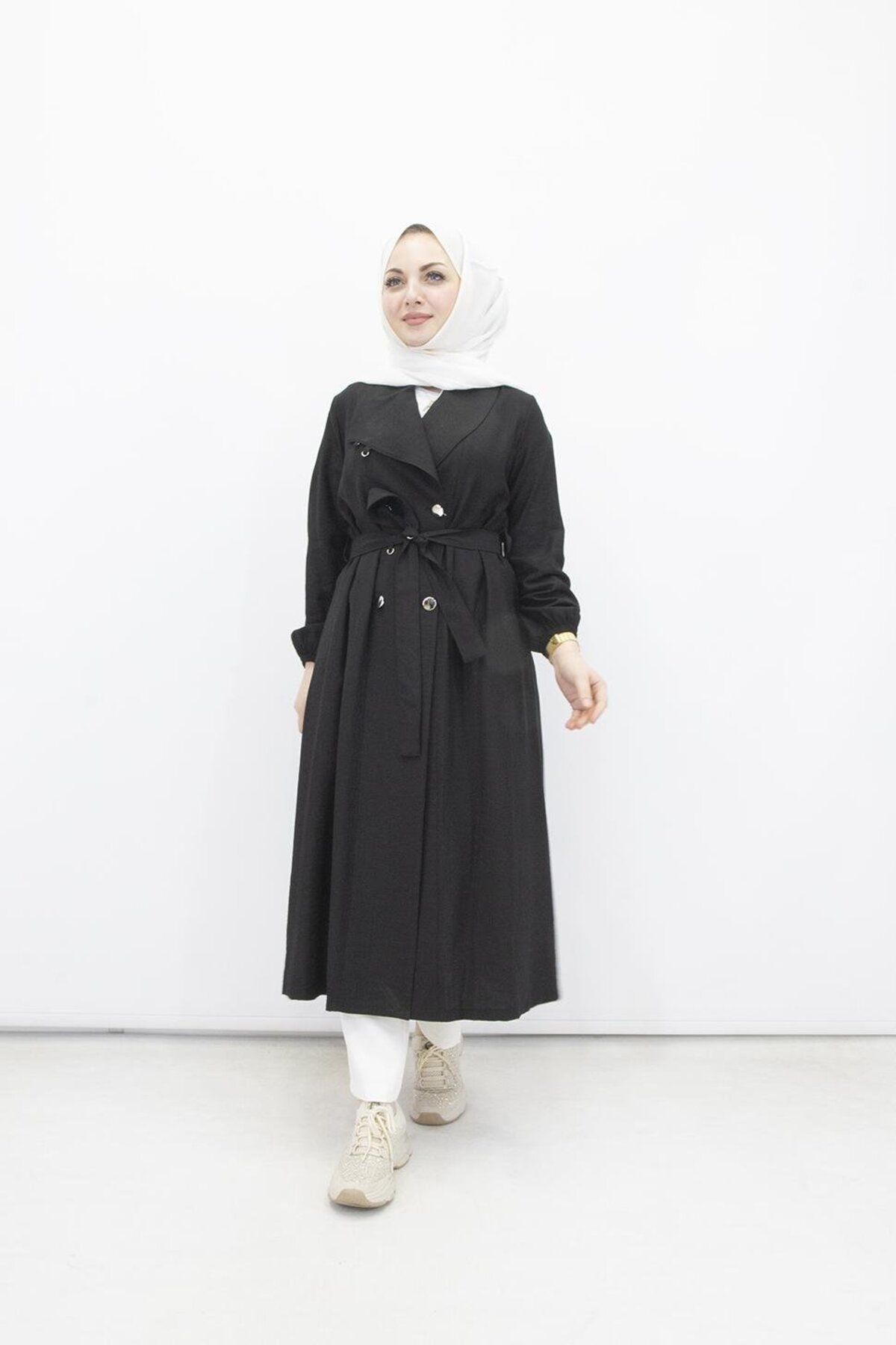 feray kaya 0291 Feray Kaya 0291 Ezel Çilek Kumaş Trençkot