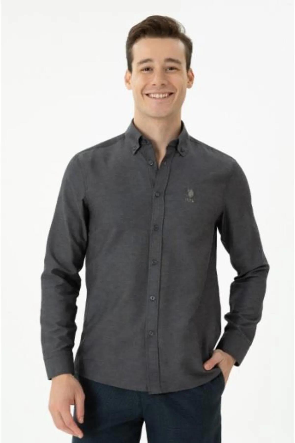 U.S. Polo Assn. Erkek Gömlek 1672246 — خاکستری 1672246 ANTRASİT