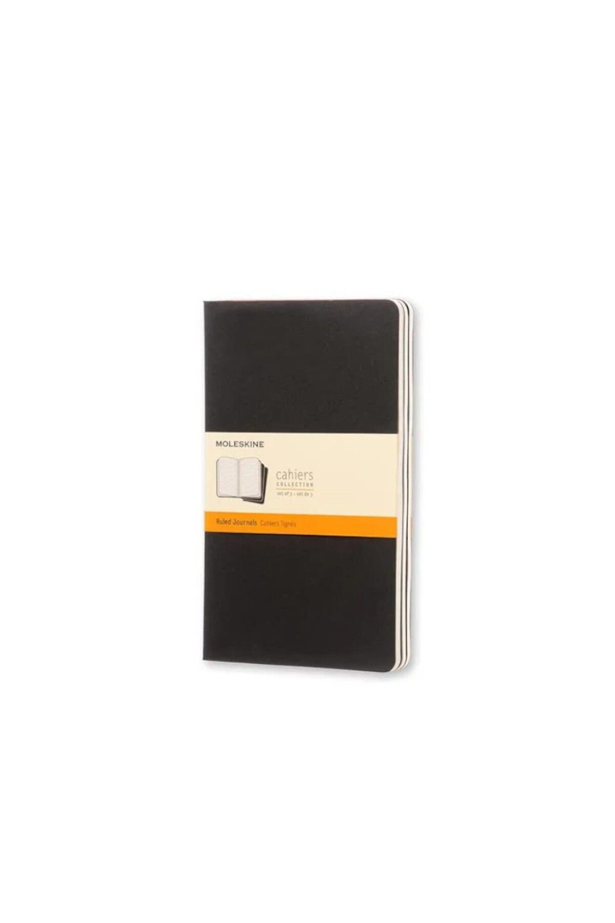 Moleskine-Striped Cahier Notepad Set of 3 L Size Black 1