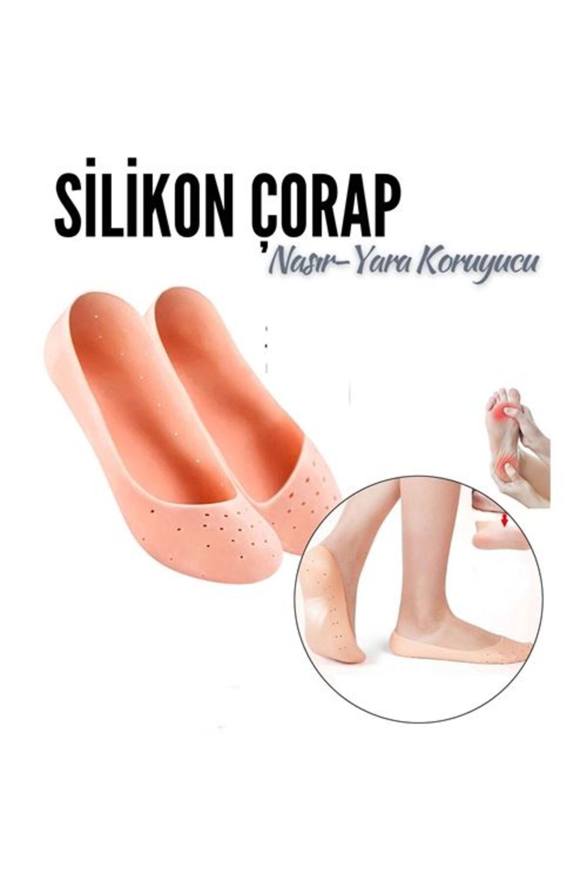 NEZADE STORE Nasır Yara Koruyucu Silikon Koruyucu Çorap