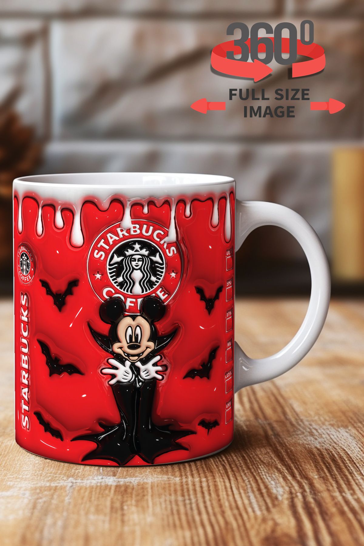 dijital moda tasarım 3D Kabartma Desen Efektli "Mickey" Kişiye Özel Hediyelik Porselen Kupa Bardak Minnie Goofy