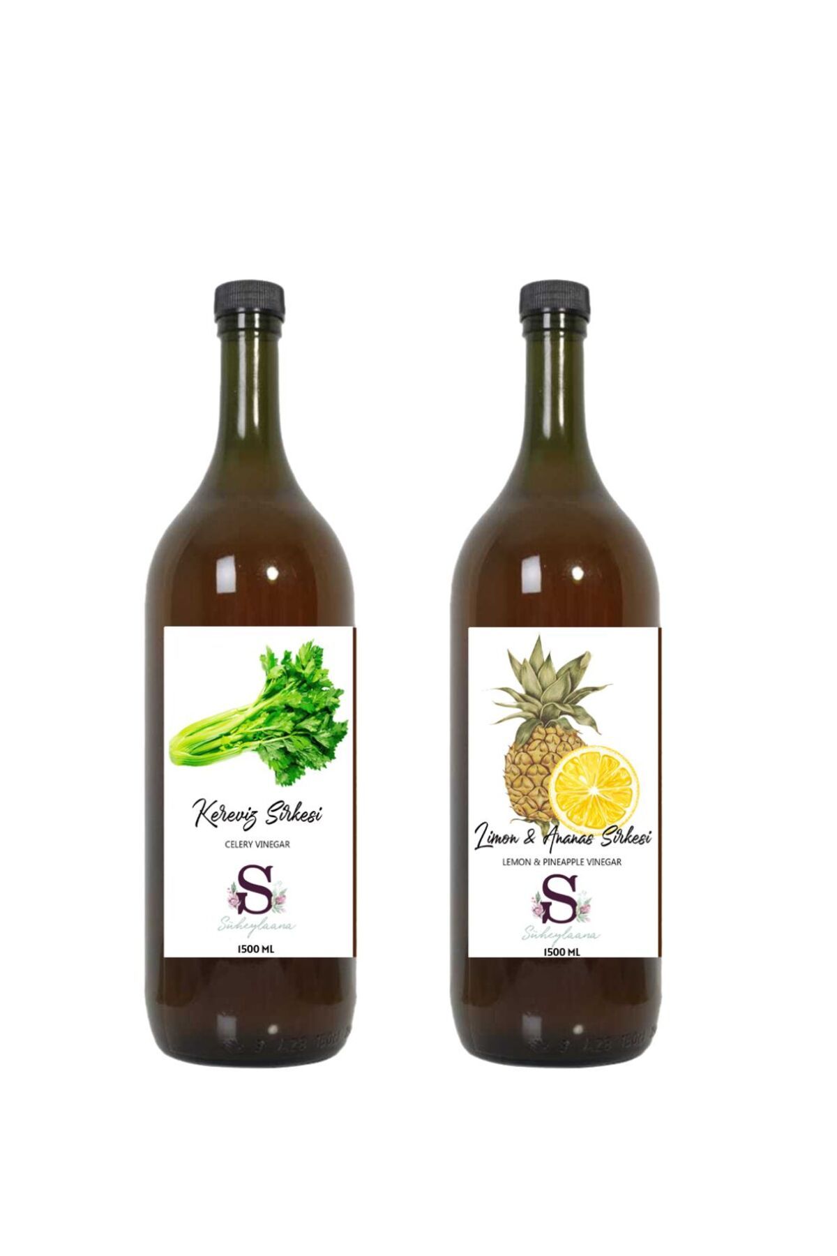Süheylaana Doğal Kereviz Sirkesi 1500 Ml - Doğal Limon & Ananas Sirkesi 1500 Ml