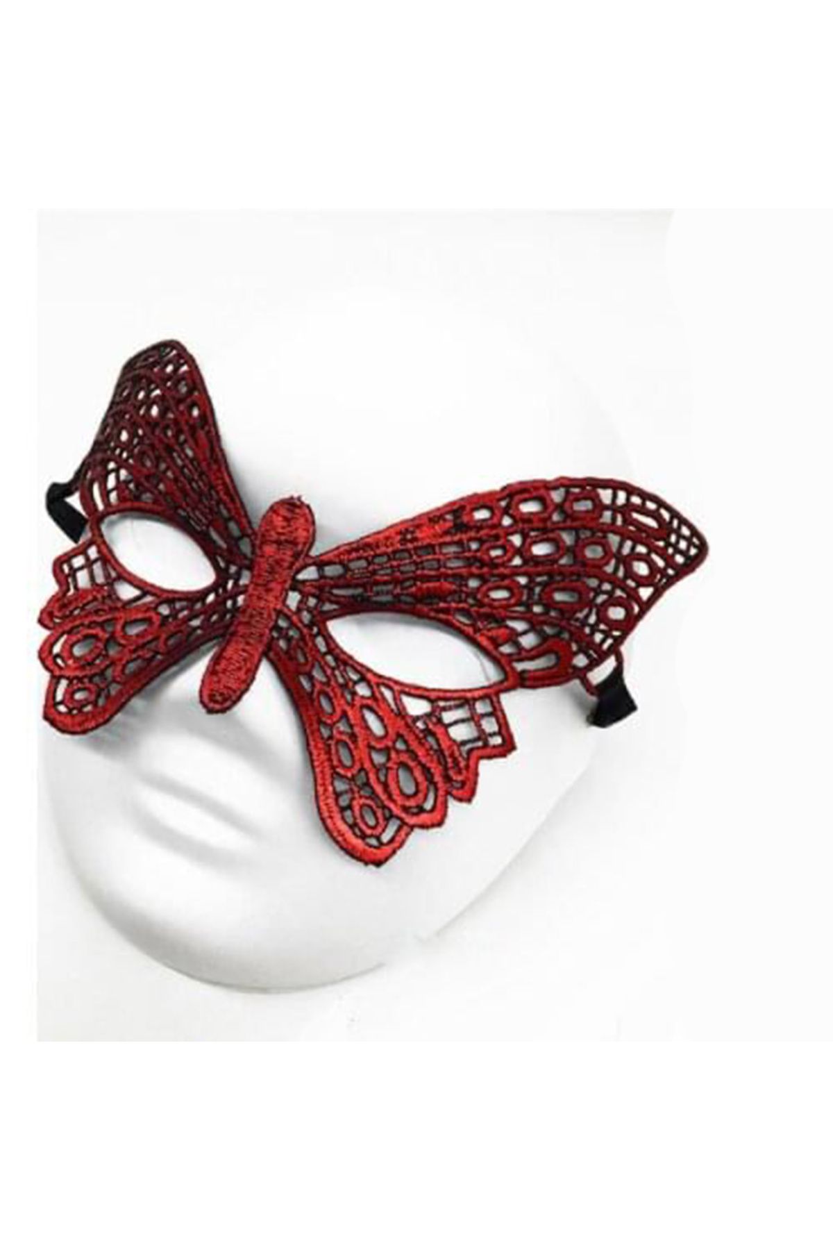 ÖYKÜ VE YİĞİT Kırmızı Dantel Masquerade Maskesi 7 No