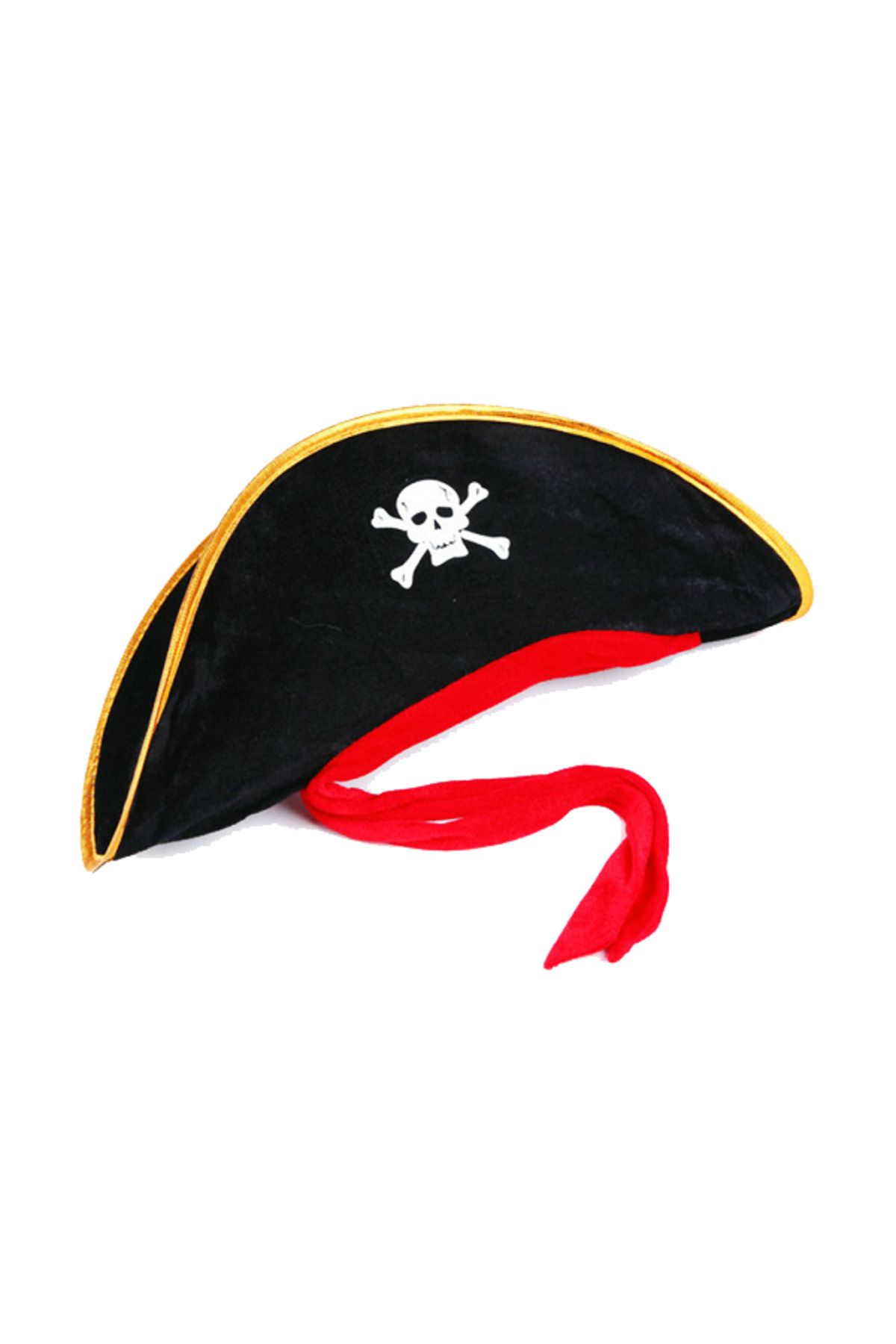 Toptan Bulurum Yetişkin Boy Kadife Jack Sparrow Denizci Kaptan Jack Korsan Şapkası 50X20 CM