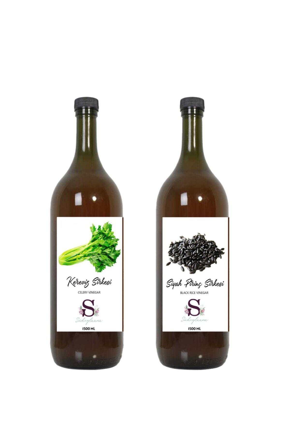 Süheylaana Doğal Kereviz Sirkesi 1500 Ml - Doğal Siyah Pirinç Sirkesi 1500 Ml