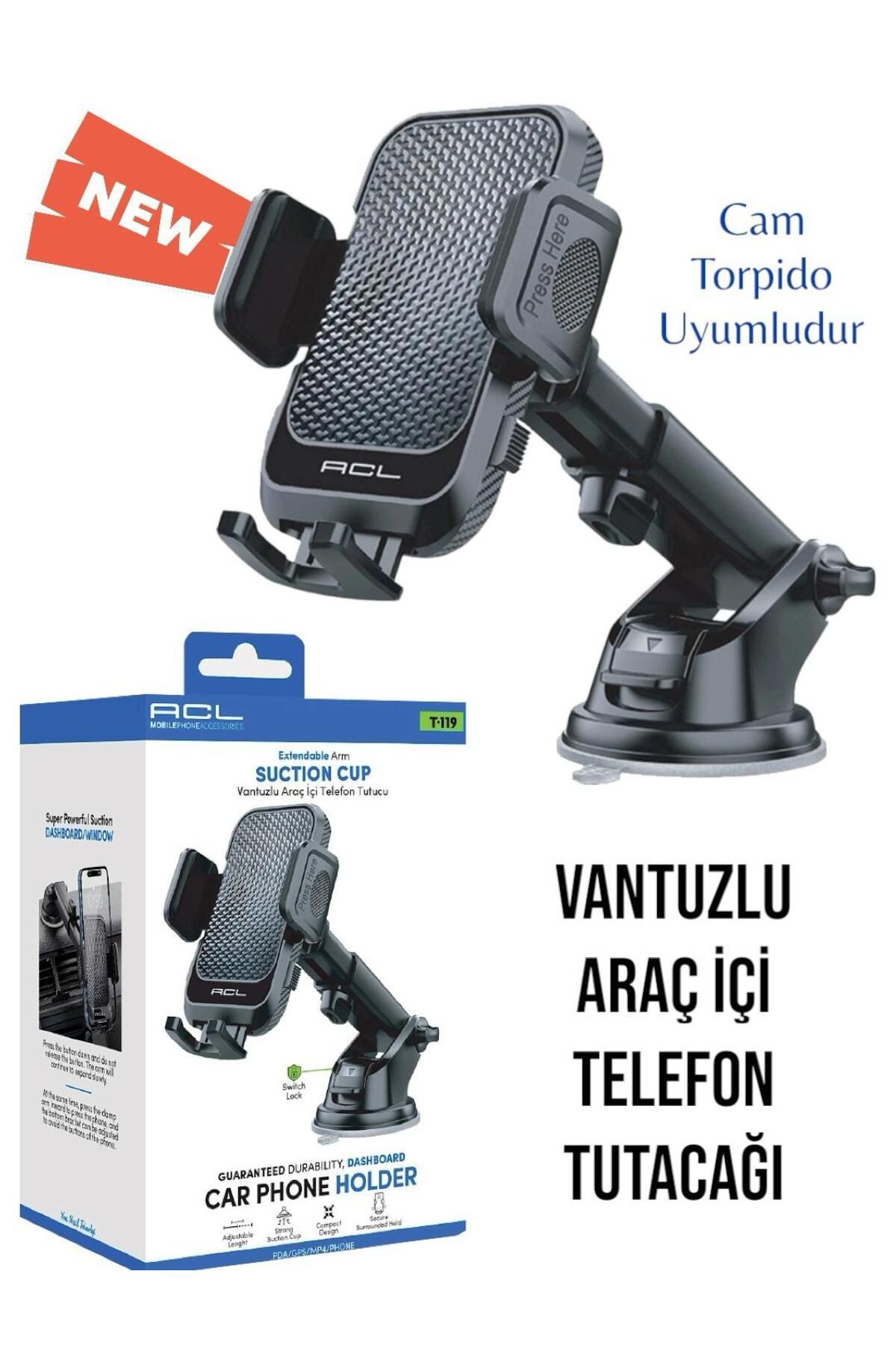 bestcase Araç İçi Telefon Tutucu Vantuzlu Araba Telefon Tutucu Araba Telefon Tutacağı Cam ve Torpido
