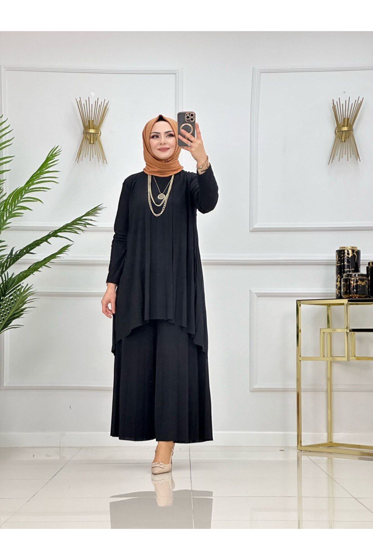 Enans Design Kadın Tesettür 2'Li Takım Pantolon & Tunik