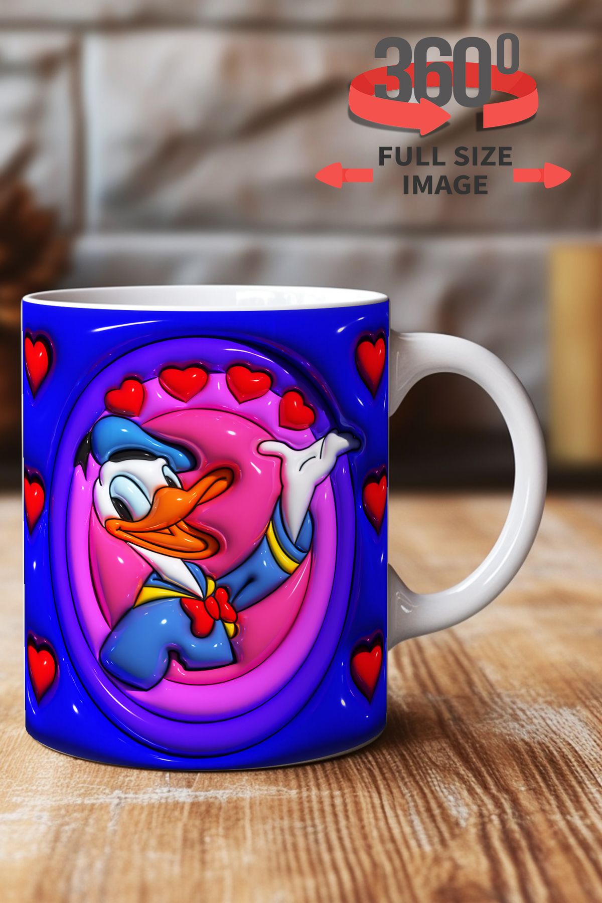 dijital moda tasarım 3D Kabartma Desen Efektli "Mickey" Kişiye Özel Hediyelik Porselen Kupa Bardak Minnie Goofy