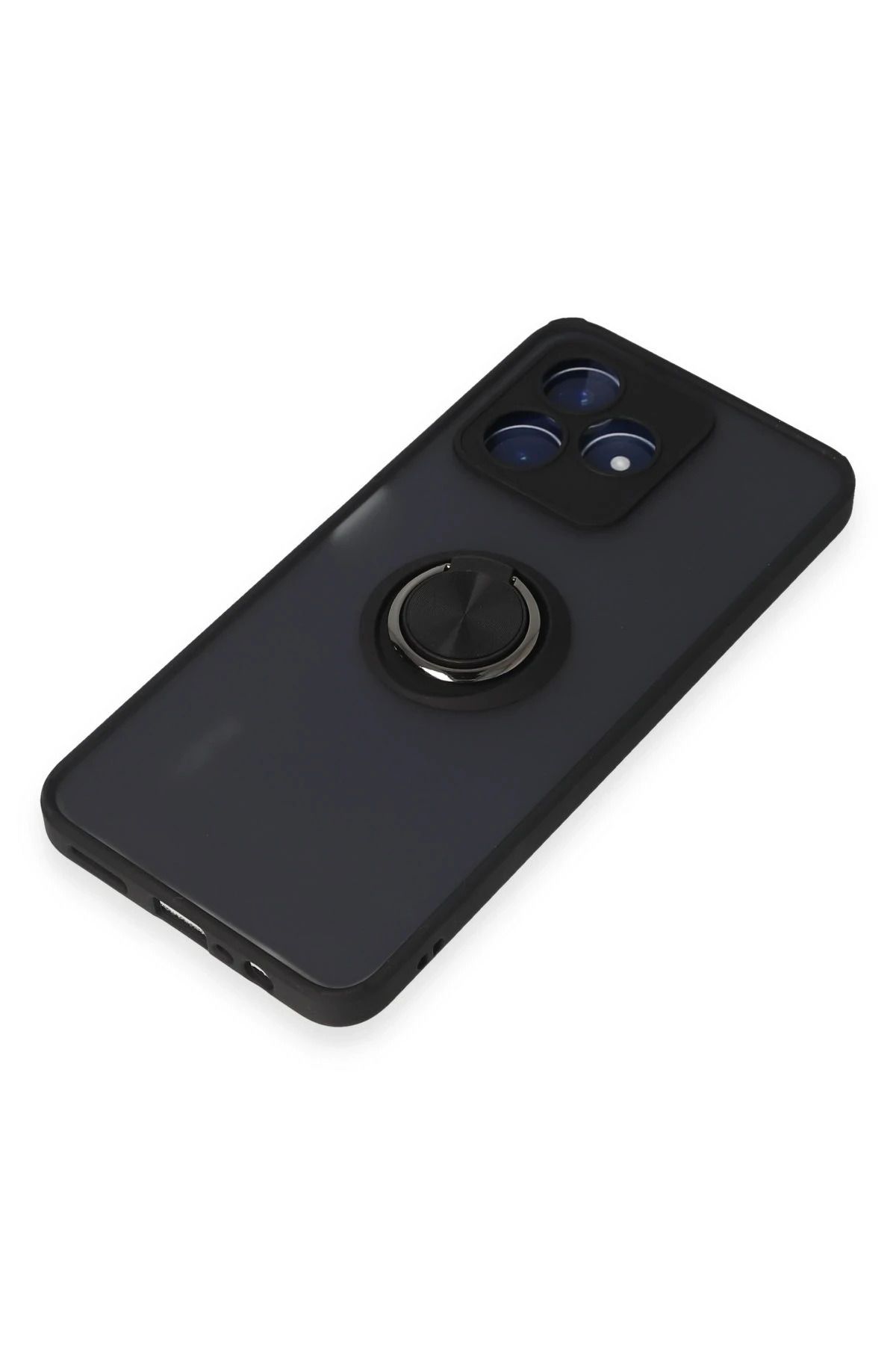 NewFace Realme C53 Kılıf Montreal Yüzüklü Silikon Kapak - Siyah FLKRY