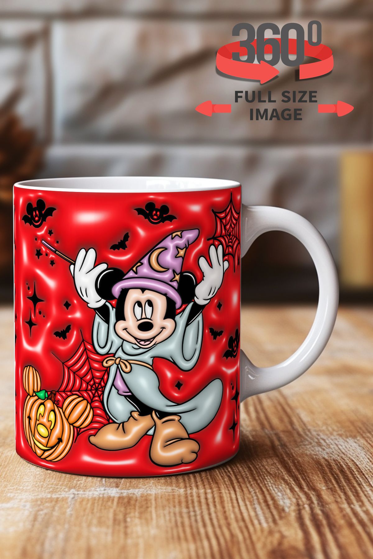 dijital moda tasarım 3D Kabartma Desen Efektli "Mickey" Kişiye Özel Hediyelik Porselen Kupa Bardak Minnie Goofy