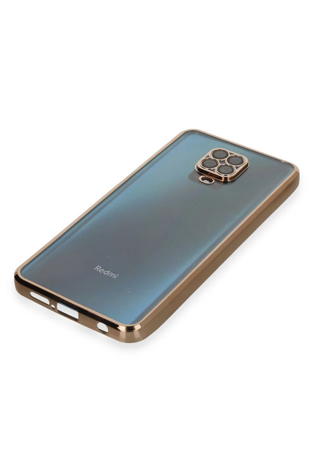 NewFace Xiaomi Redmi Note 9 Pro Kılıf Lensli Silikon - Gold WLZOR