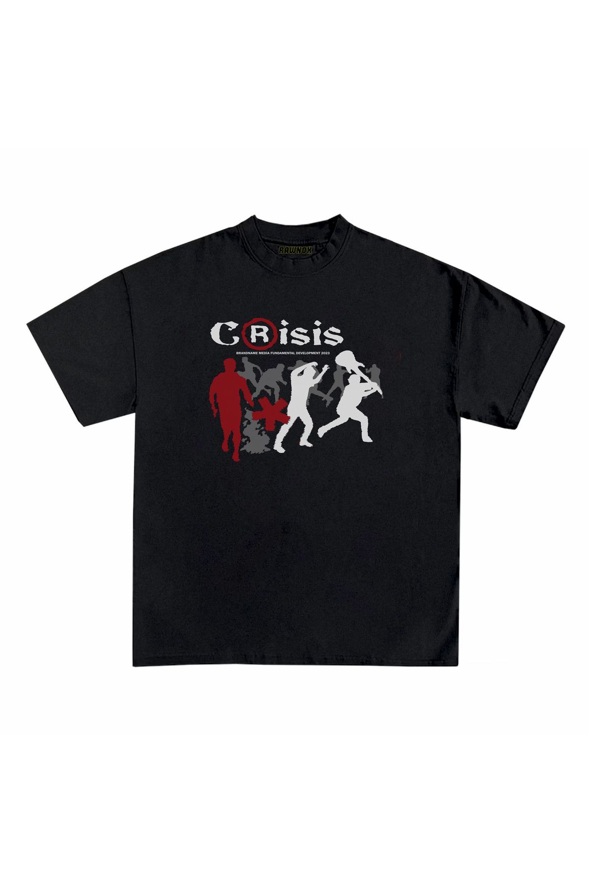 RawNox Unisex Bol Kalıp RawNox Özel Koleksiyon Crisis Tshirt