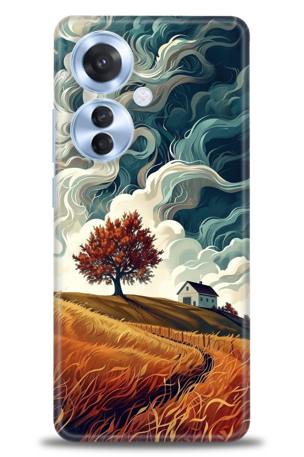 OPPO Reno 11F İle Uyumlu HD Baskılı Desenli Silikon Kılıf - 2874