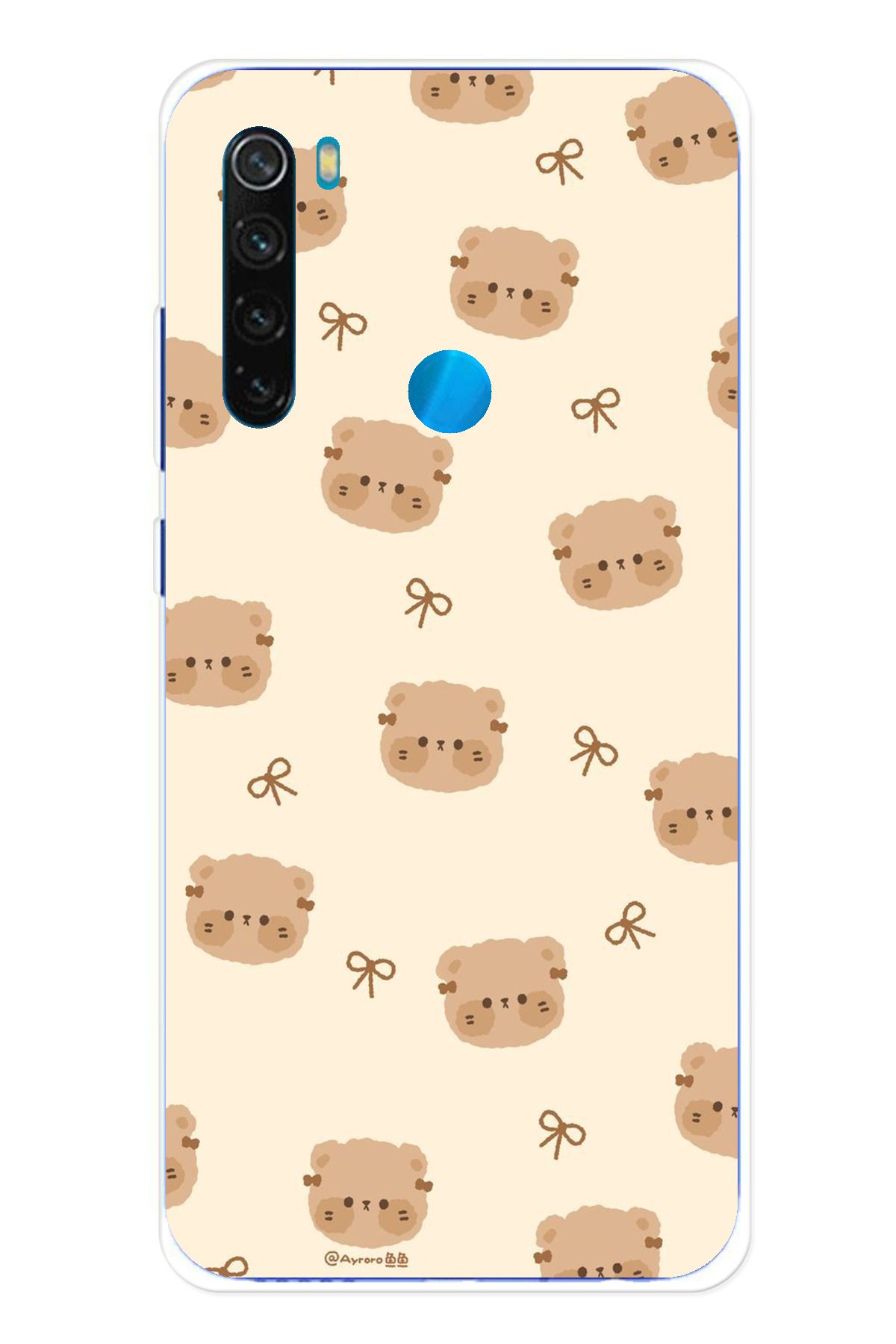 TechTree Redmi Note 8 Uyumlu Sevimli Ayıcıklar Şeffaf Silikon Kılıf