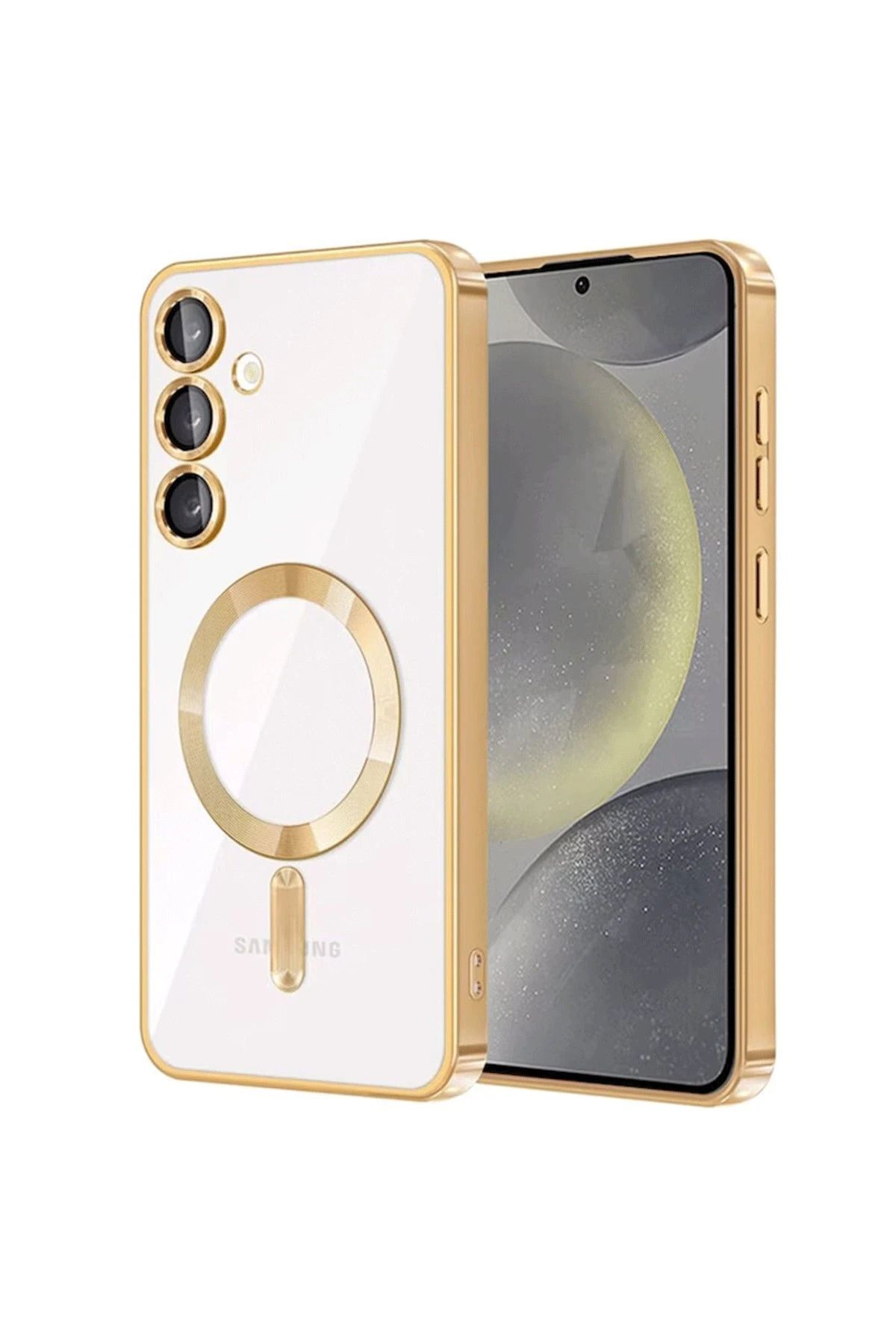 NewFace Samsung Galaxy S24 Kılıf Kross Magneticsafe Kapak - Gold ALMLA