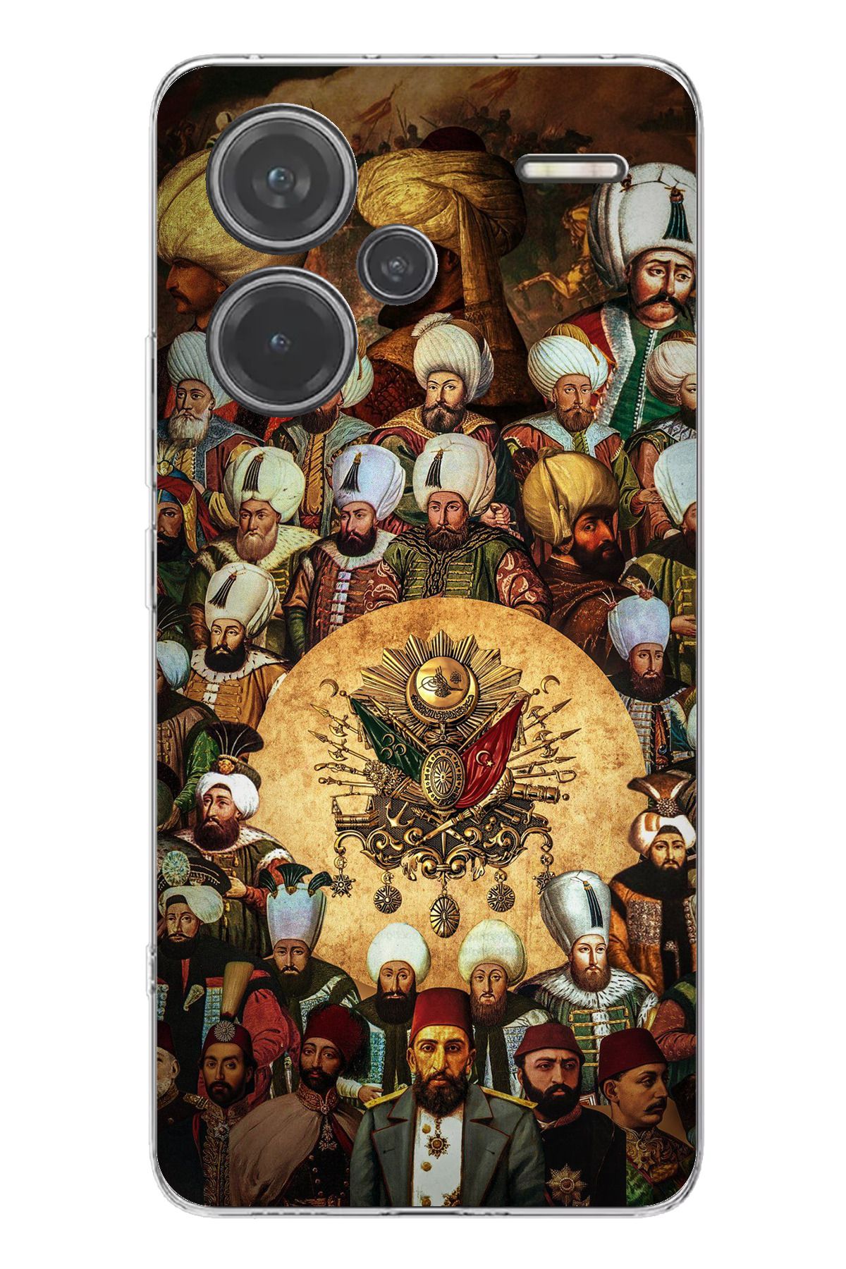 TechTree Redmi Note 13 PRO PLUS 5G Uyumlu Osmanlı Padişahları Şeffaf Silikon Kılıf