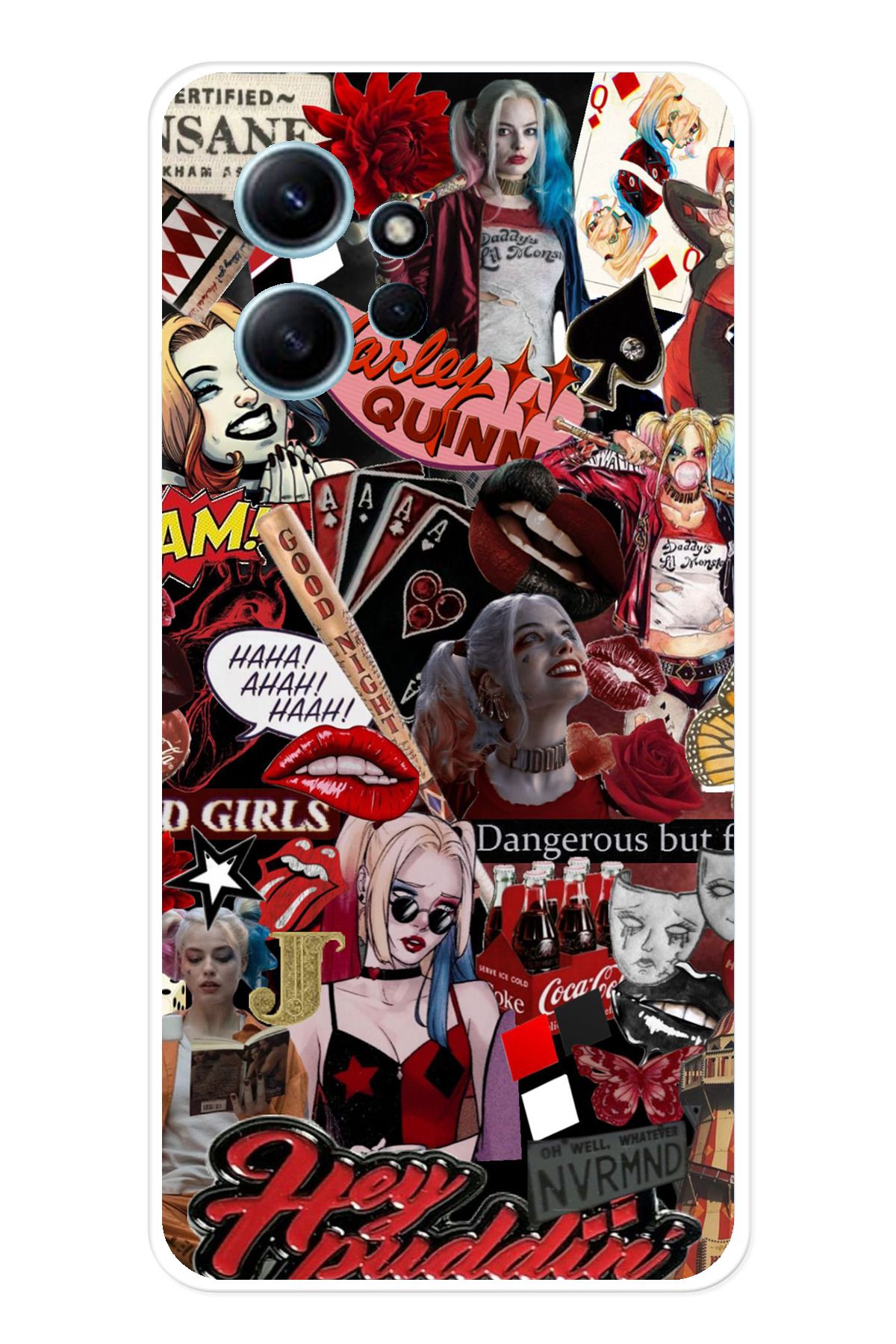 TechTree Redmi Note 12 4G Uyumlu Harley Quinn Şeffaf Silikon Kılıf