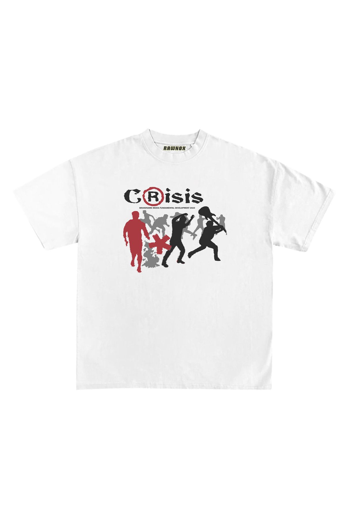 RawNox Unisex Bol Kalıp RawNox Özel Koleksiyon Crisis Tshirt