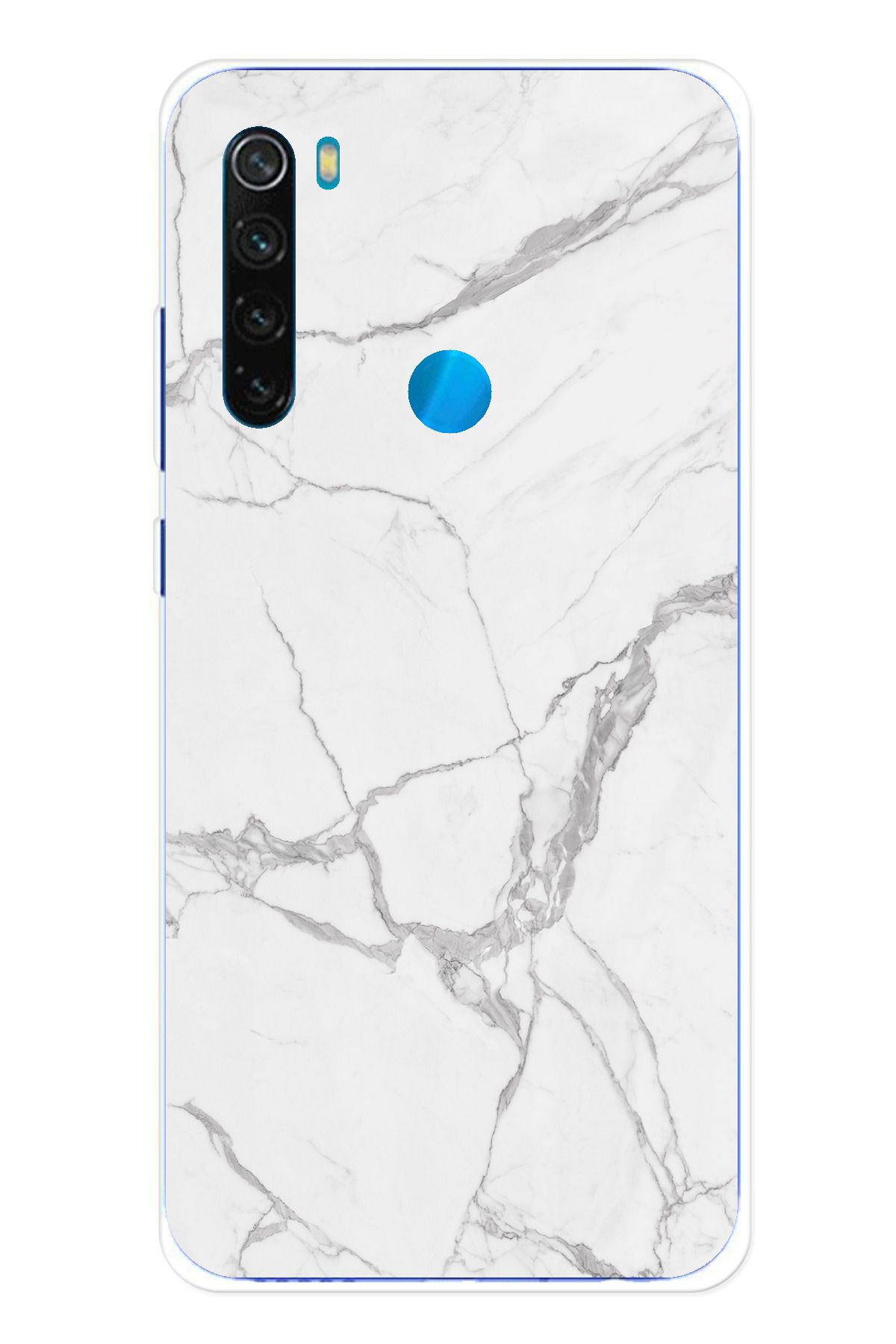 TechTree Redmi Note 8 Uyumlu Gri Mermer Şeffaf Silikon Kılıf
