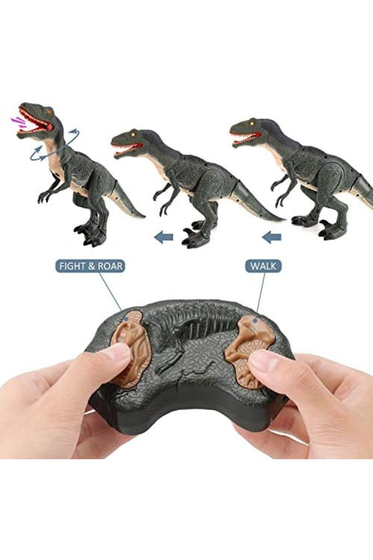Generic-Dino Planet R/C Walking Velociraptor Dinosaur Toy – Realistic Movement, Lights & Sounds 6